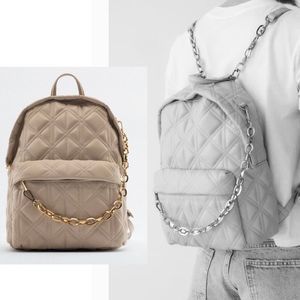 ZARA QUILTED CHAIN BACKPACK